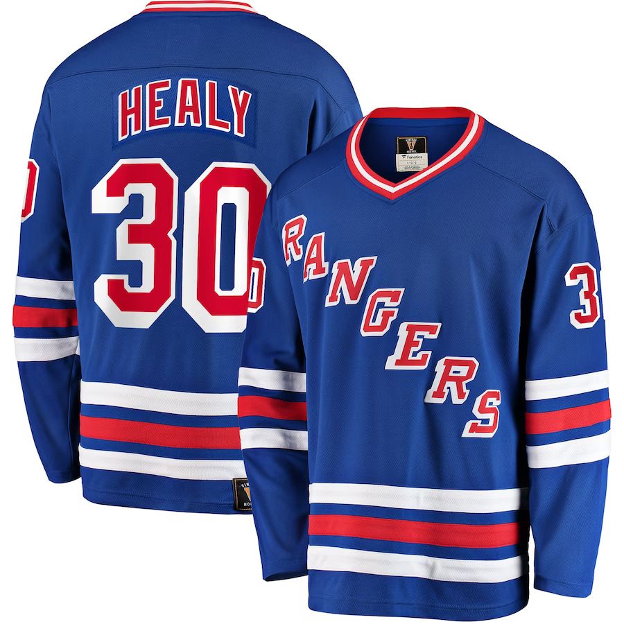 Men New York Rangers 30 Glenn Healy Fanatics Branded Blue Premier Breakaway Retired Player NHL Jersey